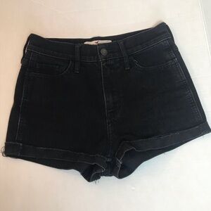 Hollister Black Cut-Off Shorts Women Juniors 1 25R Super Short Y2k